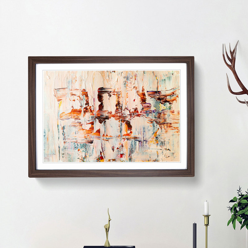 Abstract Art Painting Vol.355 by S.Johnson - Picture Frame Painting Print, Walnut Framed, 48cm H x 65cm W x 2cm D