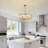 Friedhardt 6 - Light Dimmable Gold Drum Chandelier with Textured Glass, Modern Lighting for Kitchen Island or Dining Room-1858522856-1819329651