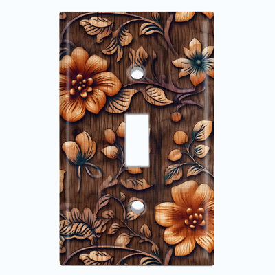 Copper Rust Patina Teal Print 1 - Gang Toggle Light Switch Standard Wall Plate