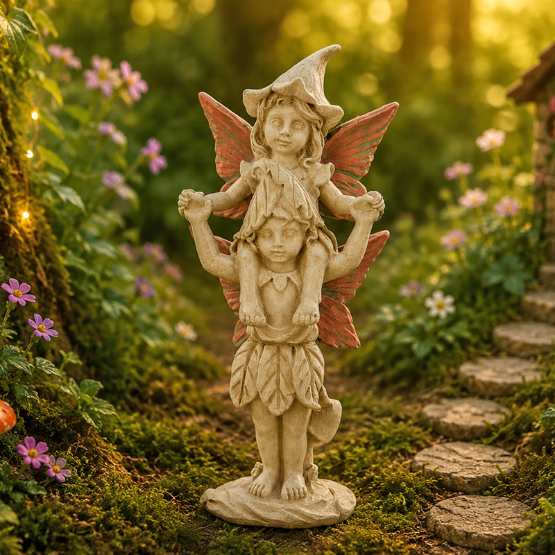 Ron Fairies Weather Resistant Resin Garden Statue