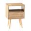 Élégante table d'appoint avec tiroir et pieds en bois massif pour meubles de chambre à coucher 15,41 po-1870473920