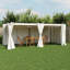 Gazebo With Curtains Steel-83788647-83788633