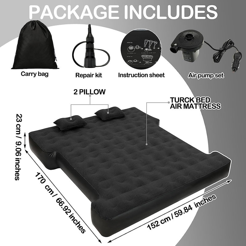 Matelas gonflable 9,85 po McSherrystown, Noir