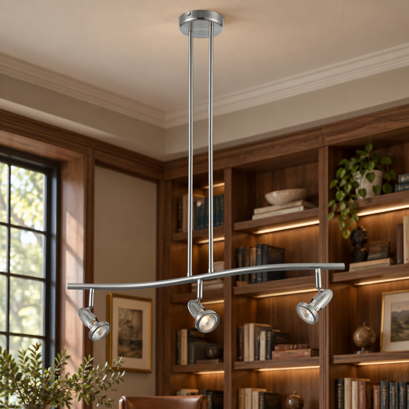Bloxom 26.5'' 3 -Light Track Track Kit with Dimmable and Adjustable Head, Brushed Nickel