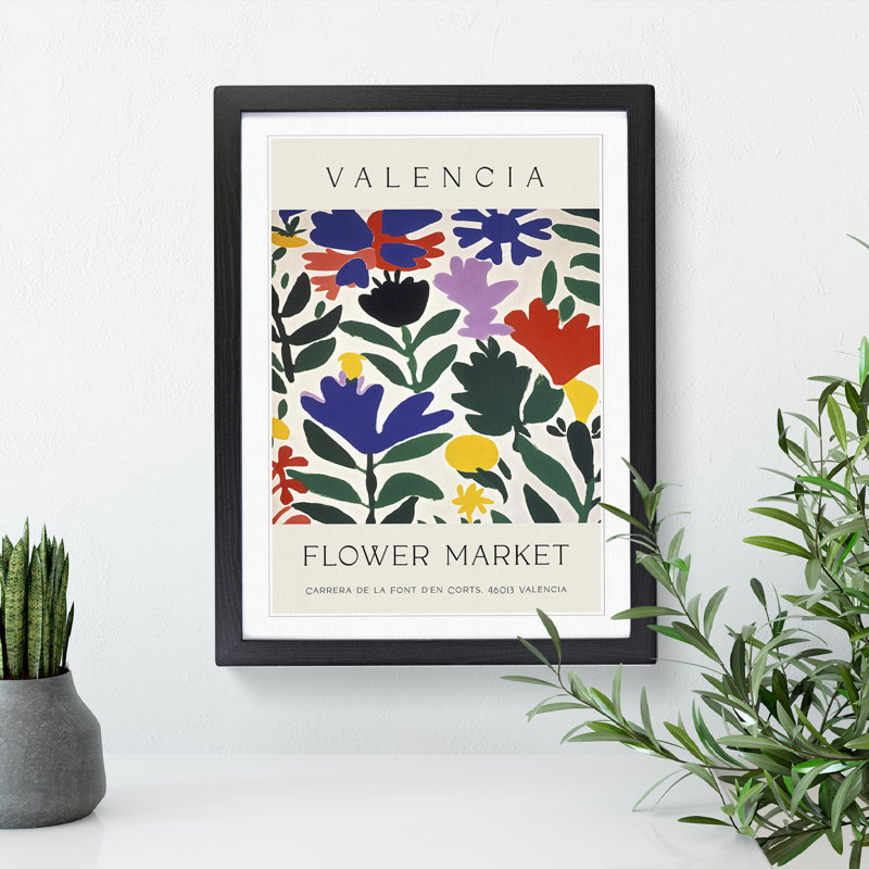 Valencia Flower Market Exhibition No. 1 - Single Picture Frame Print on Wood, 34cm H x 25cm W x 2cm D