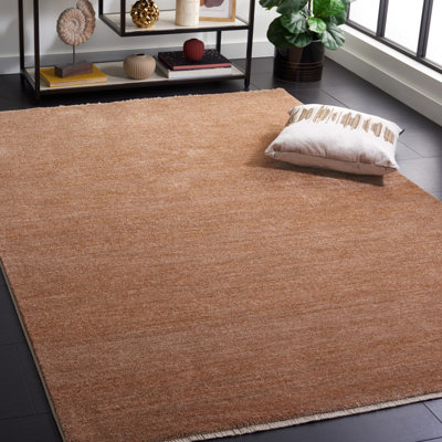 Tapis brun uni en polyester Donlon