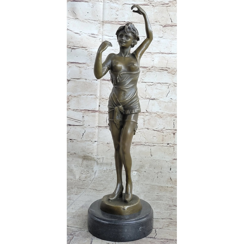 «Hot Cast Bronze Semi Nude Exposed Figurine»