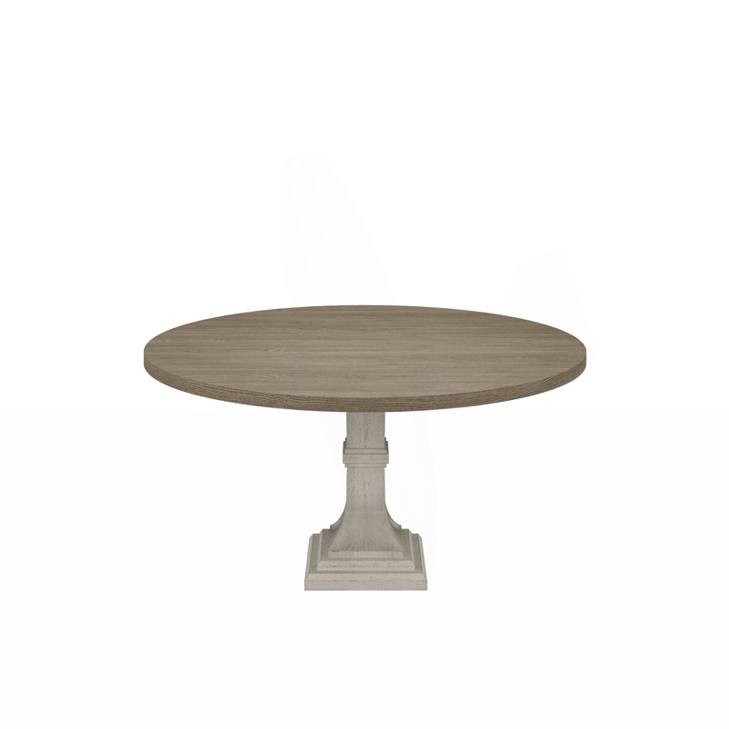 Table de salle à manger ronde l 59 po blanche et grise