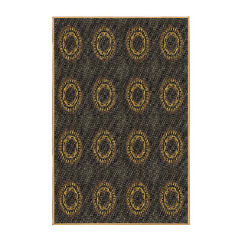 Tapis noir/brun à motifs, Rectangle 6 pi x 9 pi