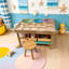 Table sensorielle en bois avec 2 chaises pour tout-petits 1 à 3, ensemble de chaises pour enfants avec planches à jouer pour jouer au sable et à l'eau