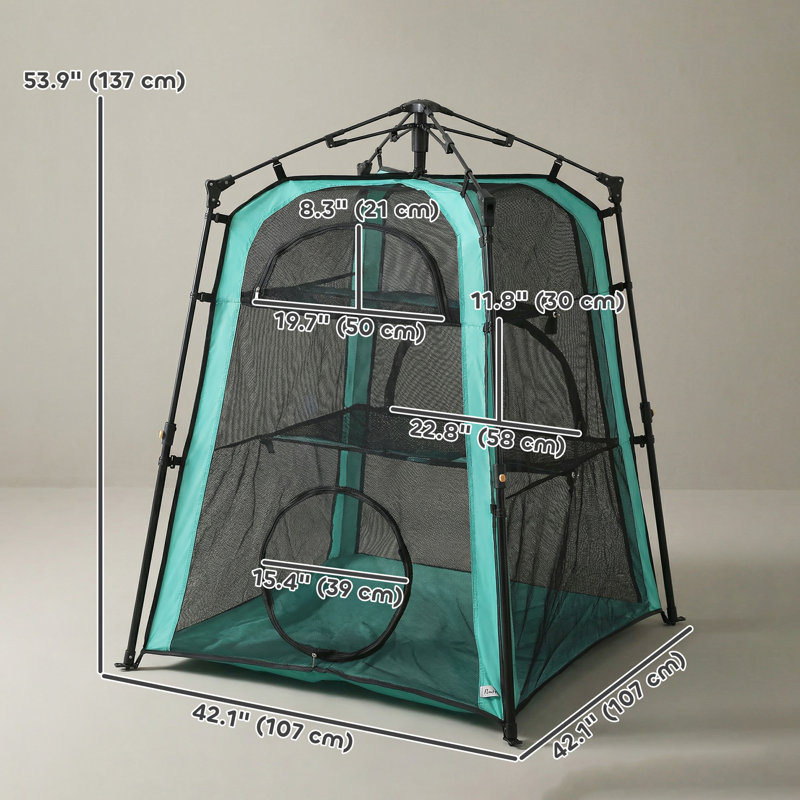 Tente pour chat, tente portative pour animaux à 3 niveaux pour l'intérieur et l'extérieur