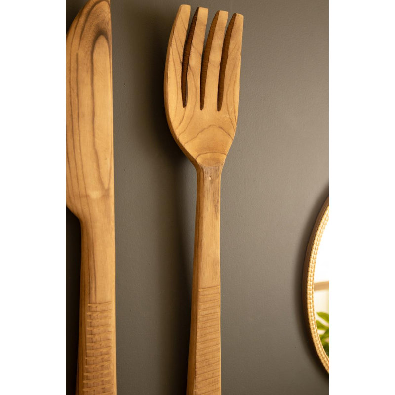 ENSEMBLE DE TROIS USTENSILES EN BOIS sculpté