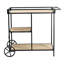 Chariot-bar 32,3 x 15,7 x 26,8 po avec structure en métal noir et trois tablettes gracieuses, choix de rangement délicieux