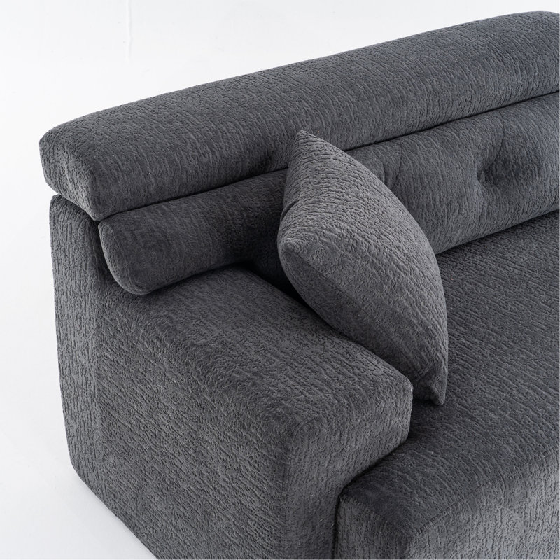 Canapé GREY COMPRession: canapé 4 places, Gris foncé