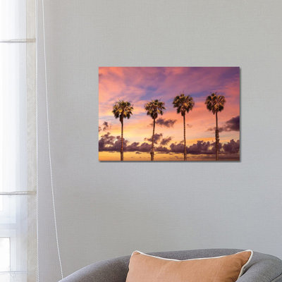 Palm Trees Sunset by Melanie Viola - Wrapped Canvas Print