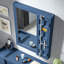 Armoire à miroir murale de style industriel bleu de 32 pouces