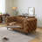 Brown Microfiber Sectional Loveseat