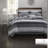 Premium King Bedding Set, Microfiber Comforter With Cotton Sheets, Modern Black Design