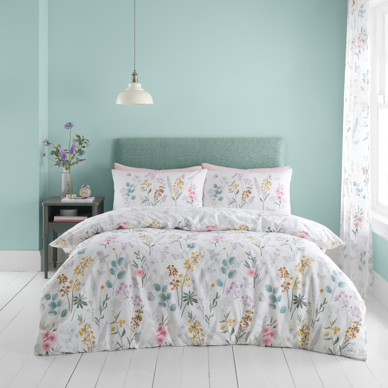 Emilia Floral Reversible Duvet Cover Set, Single - 1 Standard Pillowcase
