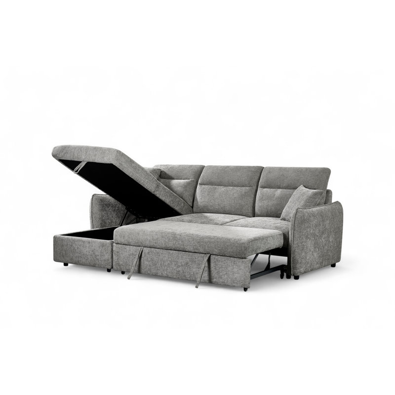 4 Seater Sofa Bed, Left Hand Facing, Grey