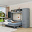 Lit escamotable en bois avec 2 tablettes et 2 tiroirs Tandie-1660981312-1660981313