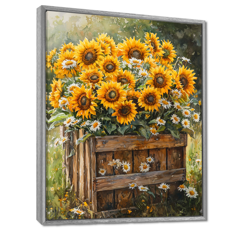 Bess - impressions murales florales, Argent argent, H 40 po x l 30 po, Impression encadrée flottante