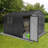Metal Garden Sheds 12Ftx10ft Outdoor Storage Sheds White+Black With Window With Sliding Door-113767407