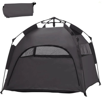 Tente pour chien avec sac de transport, pour la plage, la cour, la maison, gris foncé