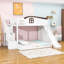 Lit superposé simple au-dessus de double avec glissière, garde-robe et escalier de rangement-1381443010