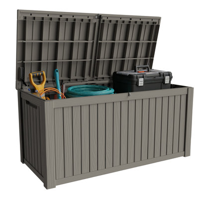 200 Gal. Light Brown Resin Storage Deck Box for Outdoor Indoor