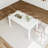 67 inch High Gloss Dining Table, White Gloss 1.5 7inch Thick Kitchen Table