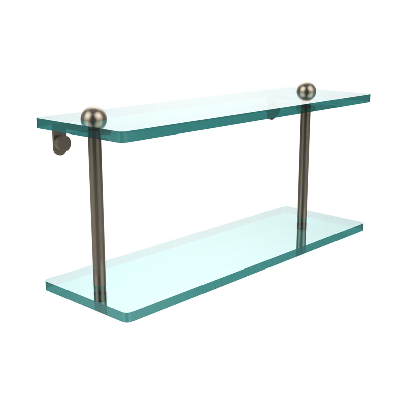 Morosini 2 Piece Tiered Shelf, 16", Antique Pewter