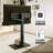 FITUEYES Modern Swivel Floor TV Stand With Power Outlet For TVs up to 85 Inch,TV Mount with Height Adjustable with Iron Base,Black