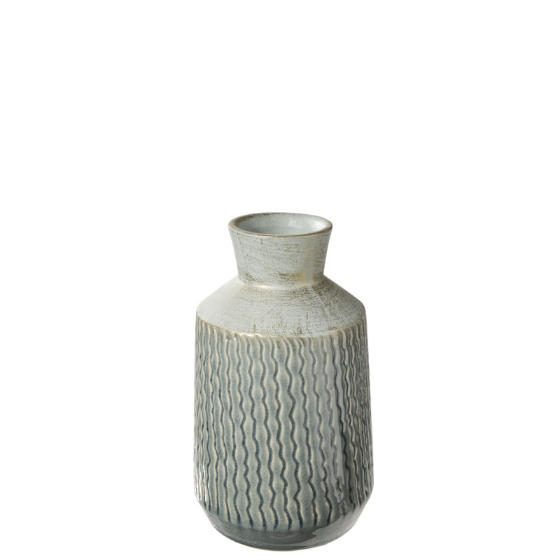 Dilys Ceramic Table Vase, Cyan Green, 13" H x 5.25" W x 5.25" D