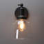 Applique murale industrielle vintage avec abat-jour ovale en verre PERMO, compatible avec la base E26, installation câblée, luminaire d'intérieur