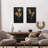 19.7'' H Gold Floral Metal Wall Decor with Black Wood Frame (Set of 2)