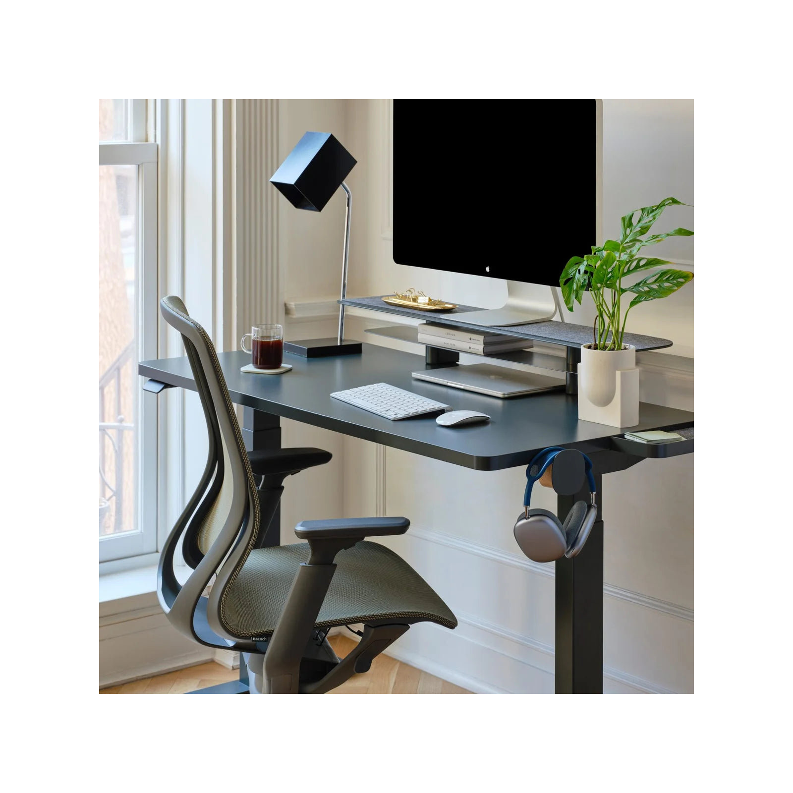 Duo Standing Desk, Charcoal, 47.3" H x 48" W x 24" D, Charcoal
