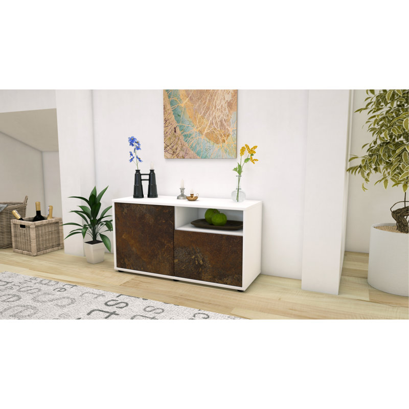 Xzavier 92cm W Chest of Drawers, Rust / Matte White