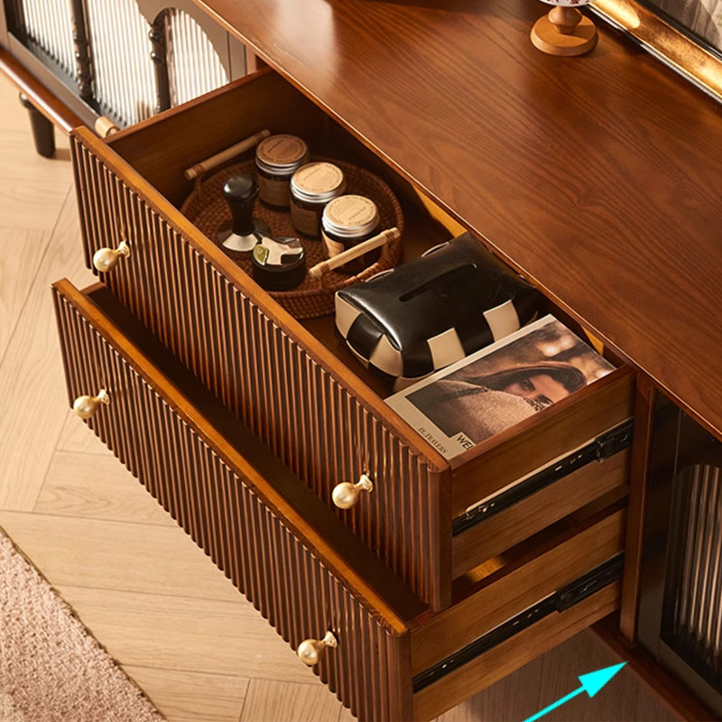 Meuble télé de style chinois rétro américain, H 22,4 po x L 78,7 po x l 15,7 po