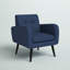 Fauteuil en polyester touffeté l 29,75 po avec pieds en bois massif Almeda-2115832555