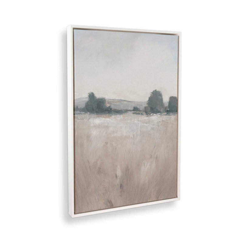 Toile tendue Mute Countryside Serenity I, H 12,75 po x l 8,75 po x P 1,75 po, Cadre flottant blanc opaque