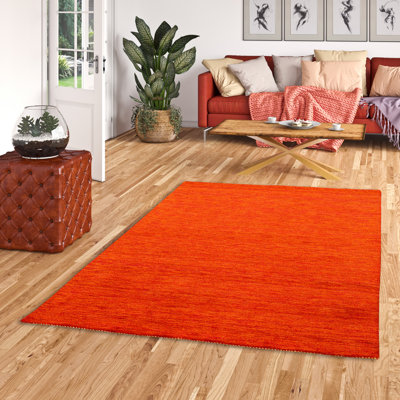 Delegal Solid Colour Wool Area Rug
