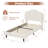Twin Size Upholstered Platform Bed Frame – Lamb Velvet, Headboard, Plywood Slats, 800 lbs Support, No Box Spring Needed, White-839002757
