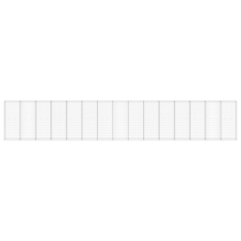 Mur en gabion Vidaxl avec housses en acier galvanisé de 354,3 po x 11,8 po x 59,1 po
