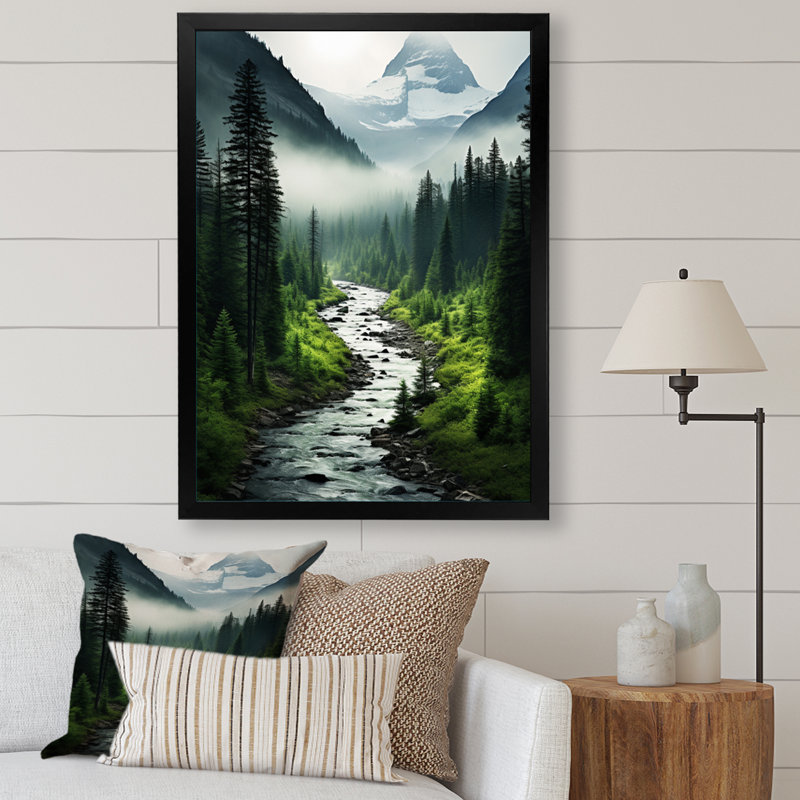 Beedie Canada Misty Morning sur toile, H 32 po x l 24 po x P 1 po, Cadre photo noir