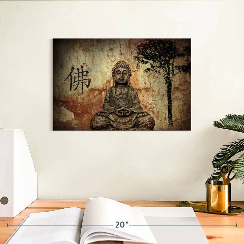 Bouddha croyant, reproduction sur toile, L 8 po x H 12 po