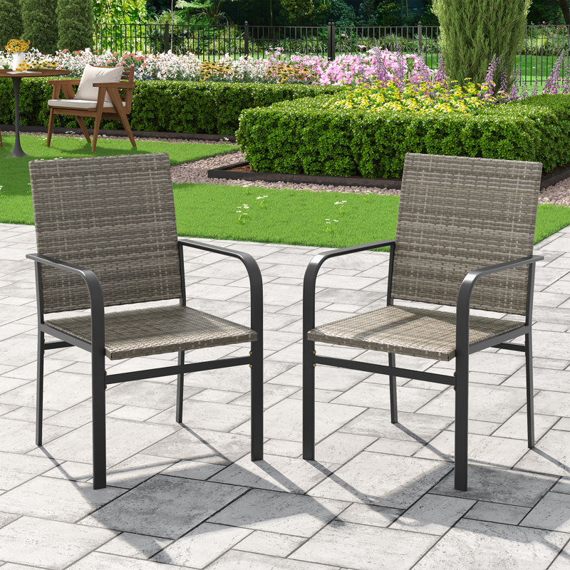 Ensemble de 2 chaises de patio, Gris