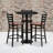 Clark 30" Round Laminate Table Set with 3 Metal Barstools - Cherry Wood Seat