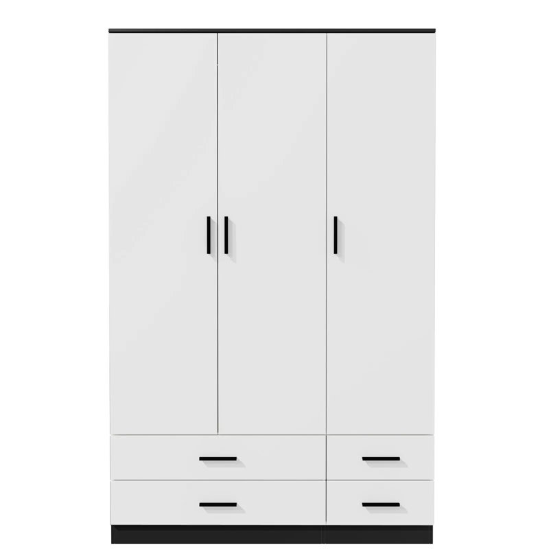 Retonia Manufactured Wood Wardrobe, Black/White