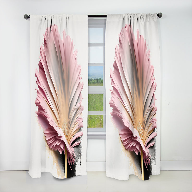 Sergéi - Gerbera fleurs hyperréalistes I - Rideau traditionnel - Velours obscurcissant - 1 panneau, L 52 po x L 90 po